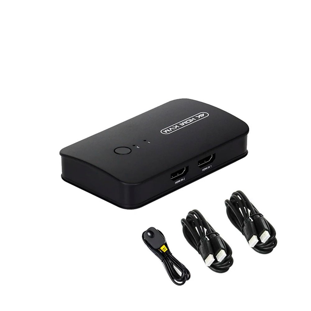 L6AS0F7 HDMI-Compatible KVM Switch with Extender 1080p Share 2xUSB Disk Monitor Printer Keyboard Mouse for 2 Computers