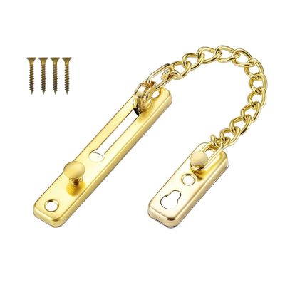 Door Lock Stainless Steel Security Guard with Spring Anti Theft Press Lock Heavy Duty Polished Door Latch(C)