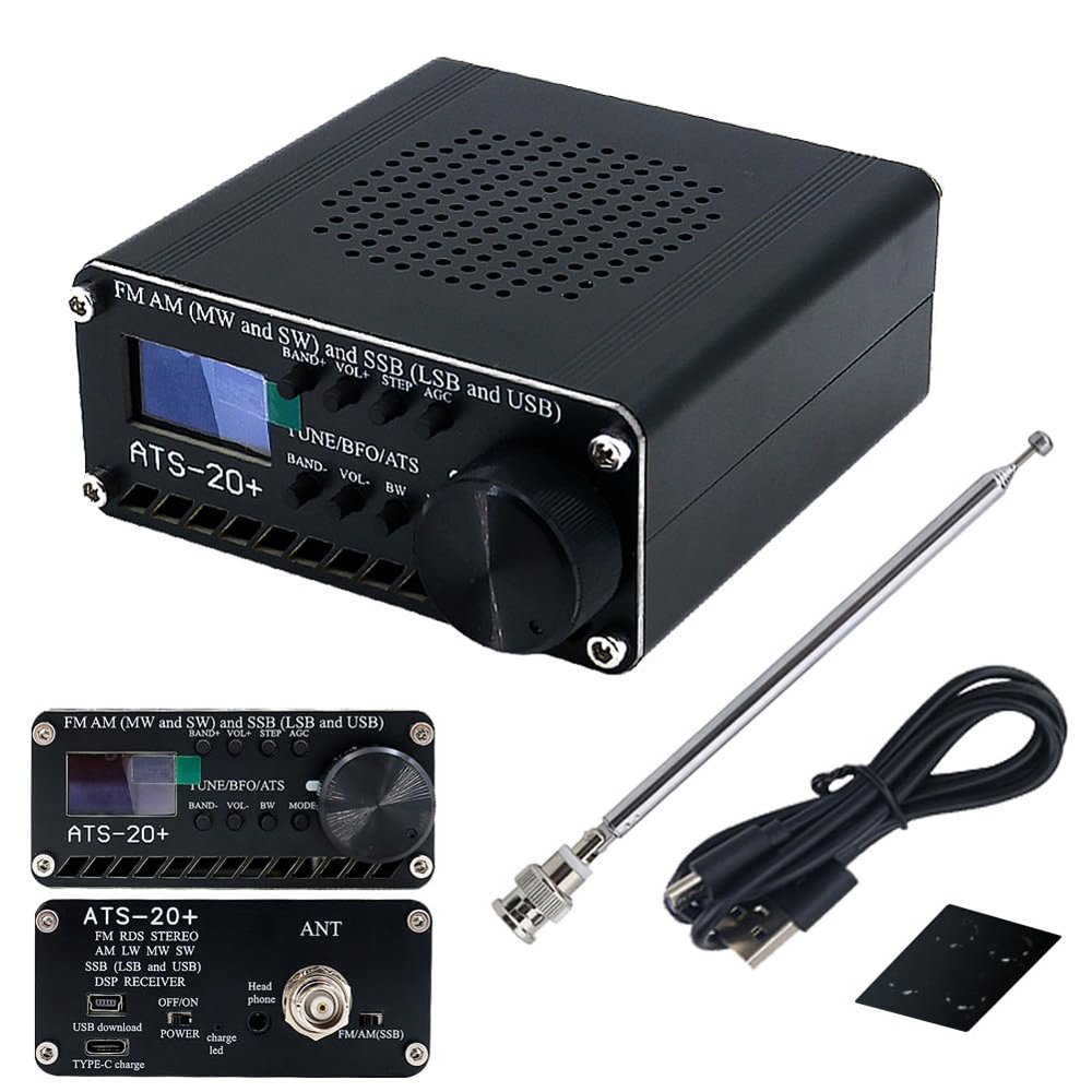 DirectNine Basics Shortwave Radios Portable AM FM TS-20+ Si4732 Multi-Band Radio Receiver LW SW World Band Receiver with Antenna,ABS Case Portable Shortwave Radio Receiver for Outdoor Camping Home