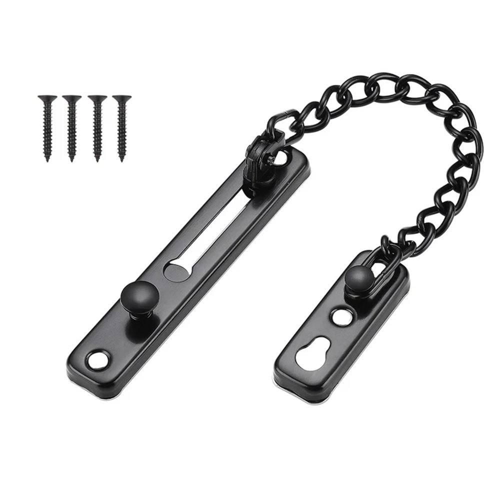 Door Lock Stainless Steel Security Guard with Spring Anti Theft Press Lock Heavy Duty Polished Door Latch(A)