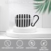 Black & White Stripe for Airpod Pro Case Cover Hard Shell Full Drop Protection Cover with Keychain Compatible with AirPod Pro 2nd/1st Generation, Front LED Visible,White view 3