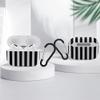 Black & White Stripe for Airpod Pro Case Cover Hard Shell Full Drop Protection Cover with Keychain Compatible with AirPod Pro 2nd/1st Generation, Front LED Visible,White view 4