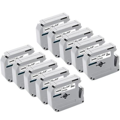 10 Pack MK231 12mm x 8m Label Tapes Compatible with PT-85 PT-75 PT-BB4 PT-55 Label Printers