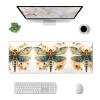 Golden Delicate Dragonfly on Yellow Background Printed Gaming Keyboard pad Rubber Desktop Mouse pad Suitable for Office use 12 x 31.5 inches view 3