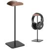 Texvora Gaming Headset Stand With Walnut Top, Non-Slip Weighted Metal Base, Stylish Desk Display For Home Or Office view 1