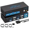 HDMI Displayport KVM Switch 2 Monitors 2 Computers 4K@60Hz DP KVM Switcher Dual Monitor for 2 Computers Share 2 Screens and 4 USB 3.0 Ports Support Extended/Copy Mode with Desktop Controller view 1