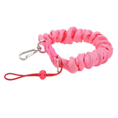 Diving Camera Lanyard Stainless Steel Spring Coiled Lanyard Diving Coil Lanyard for Underwater Diving (Pink)