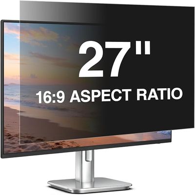 27 inch Computer Privacy Screen Filter, Suitable for 16:9 Widescreen Ratio (59.7x33.6cm) PC Monitors.Screen Privacy Cover,27" Anti-Glare,Blue Light Filter and Anti-peep Protection Film