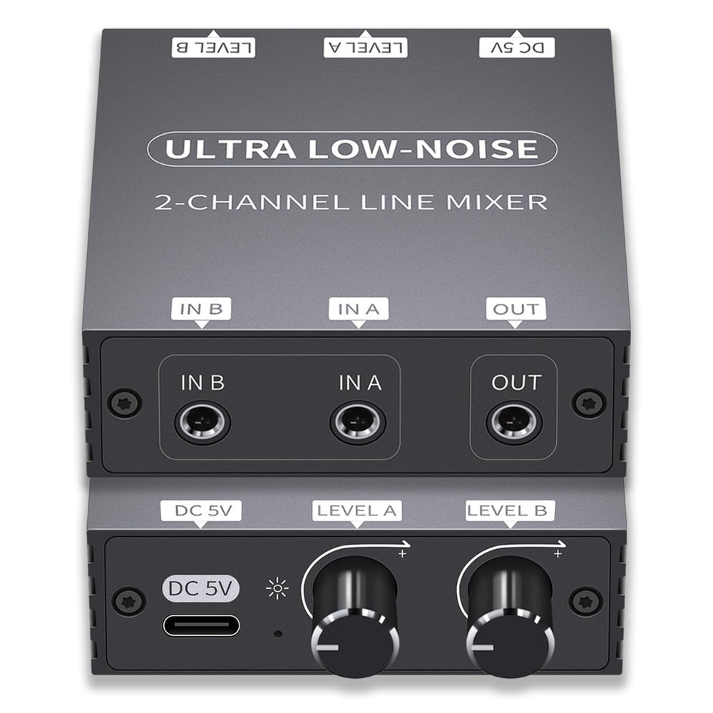 8K HDMI Splitter 1 in 4 Out, 2 Channel Stereo Audio Mixer