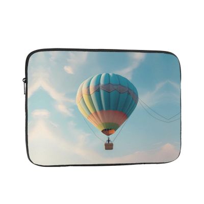 12 inch Portable Laptop Bag - Hot air balloon flying high Printed Shockproof Laptop Inner Pocket for Business, Travel, School, Office