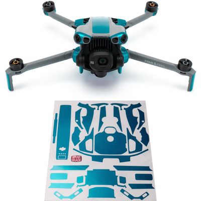 WRAPGRADE Partial Wraps Compatible with DJI Mini 5 Pro Accent Color (Caribbean Blue)