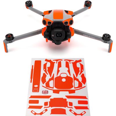 WRAPGRADE Partial Wraps Compatible with DJI Mini 5 Pro Accent Color (Neon Orange)