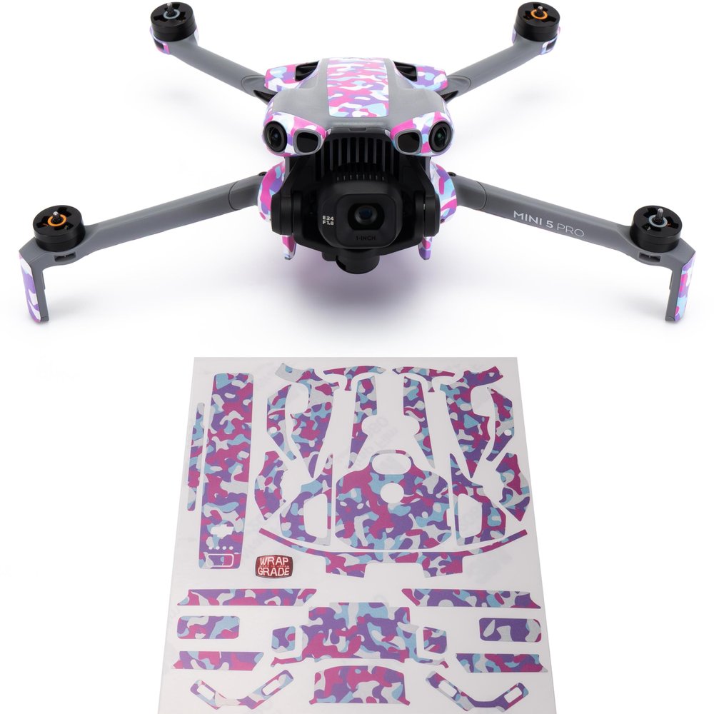 WRAPGRADE Partial Wraps Compatible with DJI Mini 5 Pro Accent Color (Unicorn Camo)