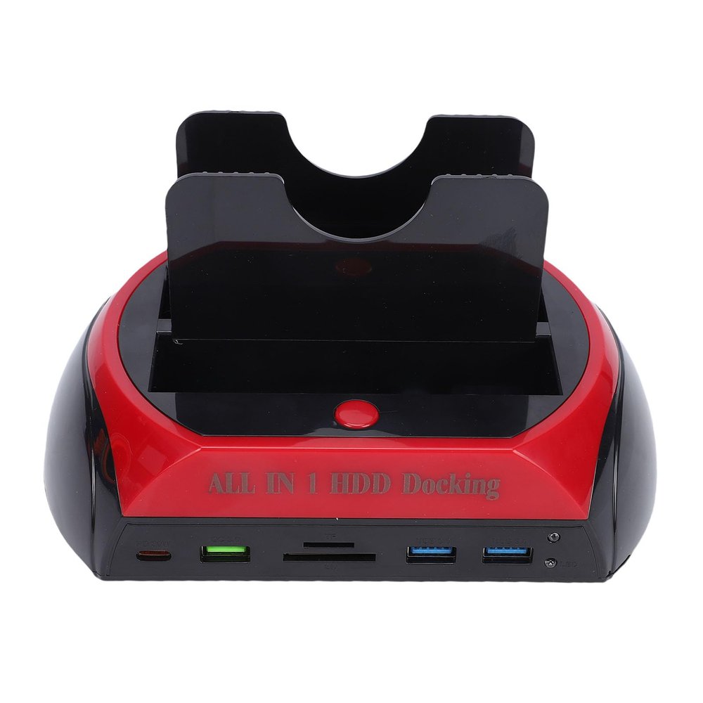 Zunate Dual Bay Hard Drive Docking Station, 2.5 3.5 Inch SATA IDE HDD SSD Reader, USB 3.0 External Dock with One Touch Backup, Memory Card Reader,30W PD Fast Charger (ZunateHbv-2612250158411)