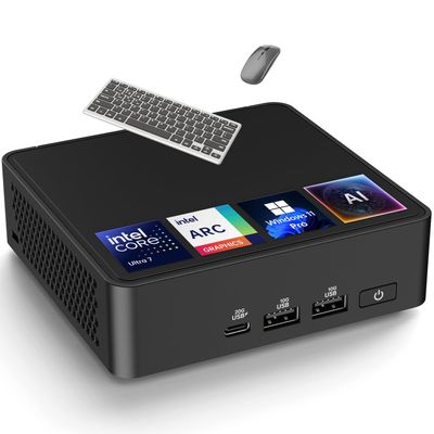 ASUS NUC 14 Pro AI Mini PC, Intel Ultra 7 155H (16C/22T, Up to 4.8GHz), 32GB DDR5 RAM 1TB PCIe SSD, Win 11 Pro, Intel Arc GPU, Thunderbolt 4, WiFi 6E, Mini Desktop Computer for Home/Business/Gaming