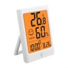 Digital Thermometer Hygrometer with Yellow Backlit Display, Accurate Room Temperature Humidity for Monitor, Indoor Weather Station with Touch Function, Magnet Adsorption, for Home Use(White) view 3