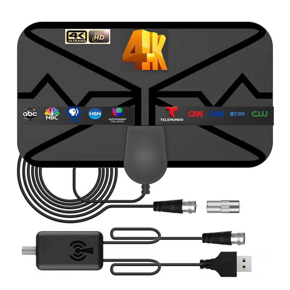 Digital Antenna 4K TV Antenna, Amplified HD Long 250+ Miles Range, Signal Booster Coax Cable, Support 4K 1080p HD Indoor HDTV, Antenna for Smart TV