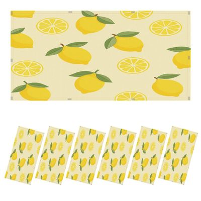 6 Pcs Fluorescent Light Covers for Ceiling Lights Fresh lemon seamless pastel yellow Fabric design website design Decorative Magnets Light Filters for Office Home Classroom Must Haves 4 x 2