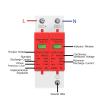 SPD DC 500V 800V 1000V 2P 20~40KA Lightning Surge Protector/Surge Arrester/Low-Voltage Bipolar Photovoltaic(DC 500V) view 3