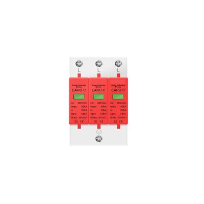 385V AC SPD 1P 2P 3P 4P 20KA 30KA 40KA 60KA Lightning Surge Protector, Solar Photovoltaic Low-Voltage Surge Arrester(1P,AC385V 30-60KA)