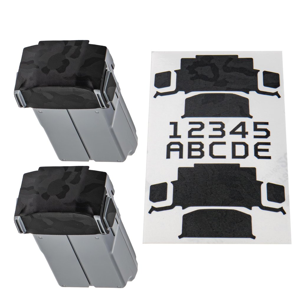 WRAPGRADE Skin Stickers Compatible with DJI Mini 5 Pro's Two Batteries (Black Bumpy Camo)
