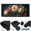Black Mouse Pad 28 x 16 in Extended Mousepad, Large Desk Mat, Adults Gaming Mouse Pad Flower with Stitched Edges Non-Slip Rubber Base Keyboard Mat, Waterproof Mousepad for Office Desk Decor l-9372 view 4