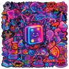 56Pcs Cool Cute Neon Sticker,Waterproof Vinyl Sticker for Laptop Water Bottle,Scrapbooking Skateboard Journaling Luggage,Prizes Kids Classroom Rewards (Love) view 1