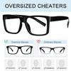Eyekepper 6 Pack Oversized Blue Light Blocking Reading Glasses Men Computer Readers Cheaters with Screwless Metalless Spring Hinge,Black +3.50 view 3