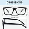 Eyekepper 6 Pack Oversized Blue Light Blocking Reading Glasses Men Computer Readers Cheaters with Screwless Metalless Spring Hinge,Black +3.50 view 4