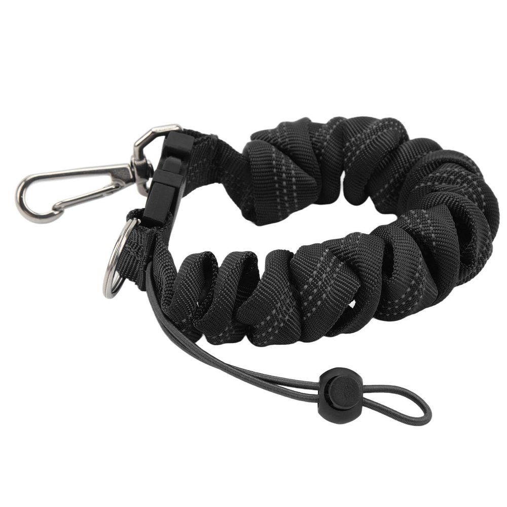 WIHFHGZ Diving Camera Lanyard, Stainless Steel Spring Coiled Strap, Orange - Durable Neoprene Material, Quick Release Buckle, Ideal for Underwater Diving and Snorkeling (Black)
