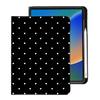 BlHMCASE Cute White Polka Dot for iPad Pro 11 Inch Case (M5/M4) 2025/2024 with Pencil Holder, Auto Sleep/Wake and Multiple Viewing Angles, Black Leather Soft TPU Back Cover view 1