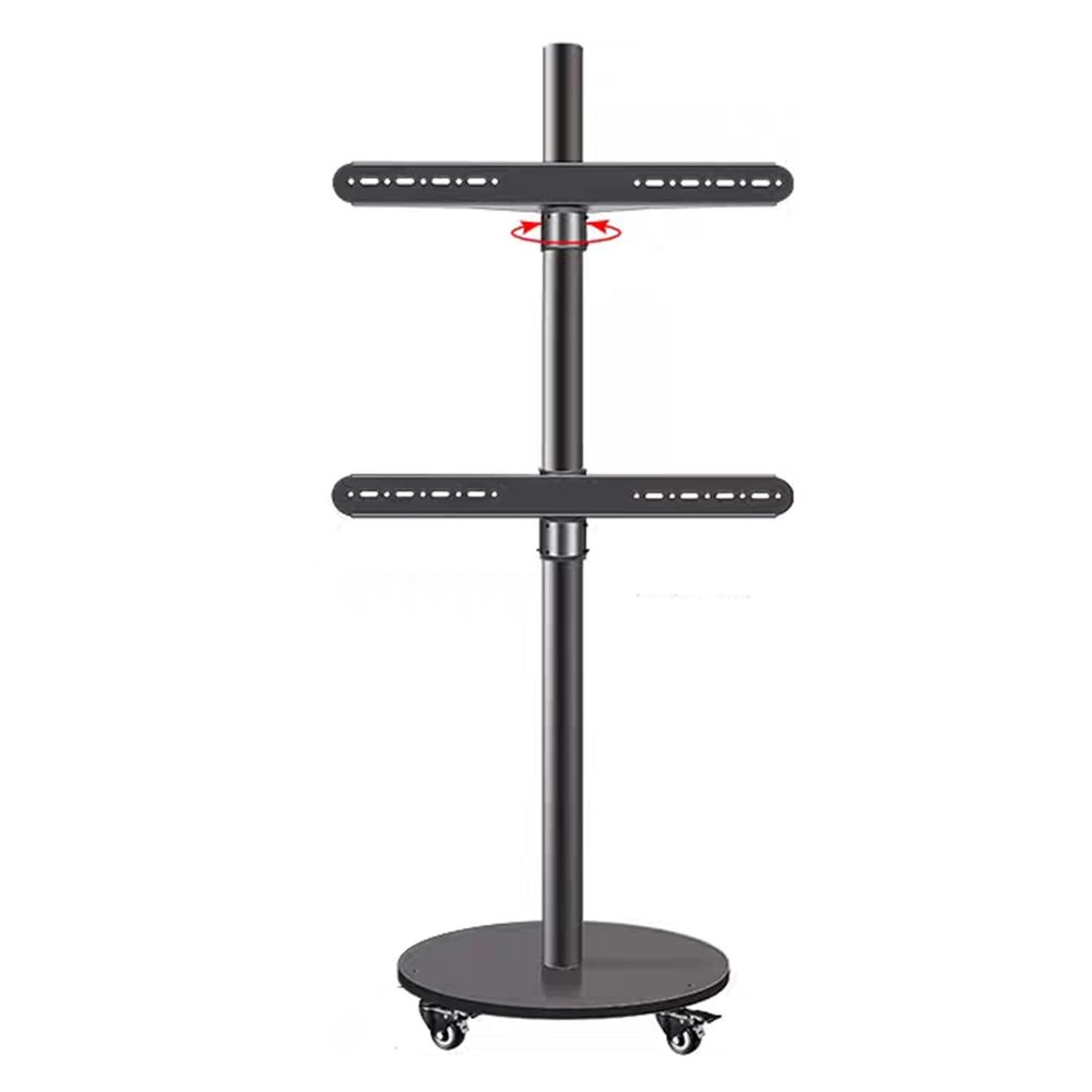 QICBYING Mobile TV Cart On Wheels - Tiltable & Swivel TV Mount Bracket, Mobile Stand, Universal TVs Floor Stand, for 37-75 Inch LED Flat Screen, Up to 45kg