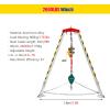 Portable Confined Space Tripod Kit - 7ft Aluminum Emergency Rescue Tripod with Fall Protection for Construction & Industrial Use - Foldable & Lightweight Rescue Equipment,2600lbs view 3