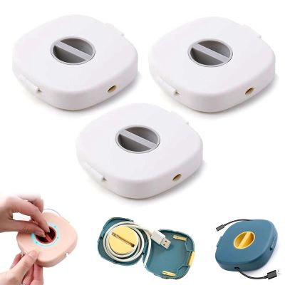 2 in 1 Cable Winder with Phone Stand, Durable Cable Organizer and Rotate Charging Stand, for Earphones, USB, Charging Cables (White*3pcs)