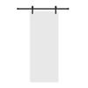 18Double Modern Flat Panel 18 in. x 80 in. MDF White Barn Sliding Door with Hardware kit view 1