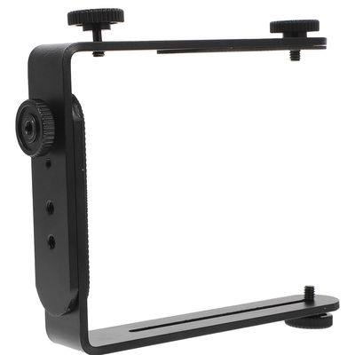 BESPORTBLE Dual Metal Bracket for DSLR Camera and Flashlight Screw Holder for Tripods Mounting Support for Speedlight and LED Photography Lights