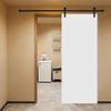 18Double Modern Flat Panel 15 in. x 80 in. MDF White Barn Sliding Door with Hardware kit view 4