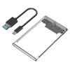 USB 3.0 External Hard Drive Enclosure, 2.5 Inch SATA SSD HDD Case, Transparent Plastic Housing with USB Cable view 1
