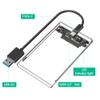 USB 3.0 External Hard Drive Enclosure, 2.5 Inch SATA SSD HDD Case, Transparent Plastic Housing with USB Cable view 2