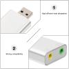Alipis USB External Sound Card Adapter Silver Aluminum Alloy Plug and Play No Driver Needed with Headphone and Microphone Jack for Laptop Gaming and Streaming view 3