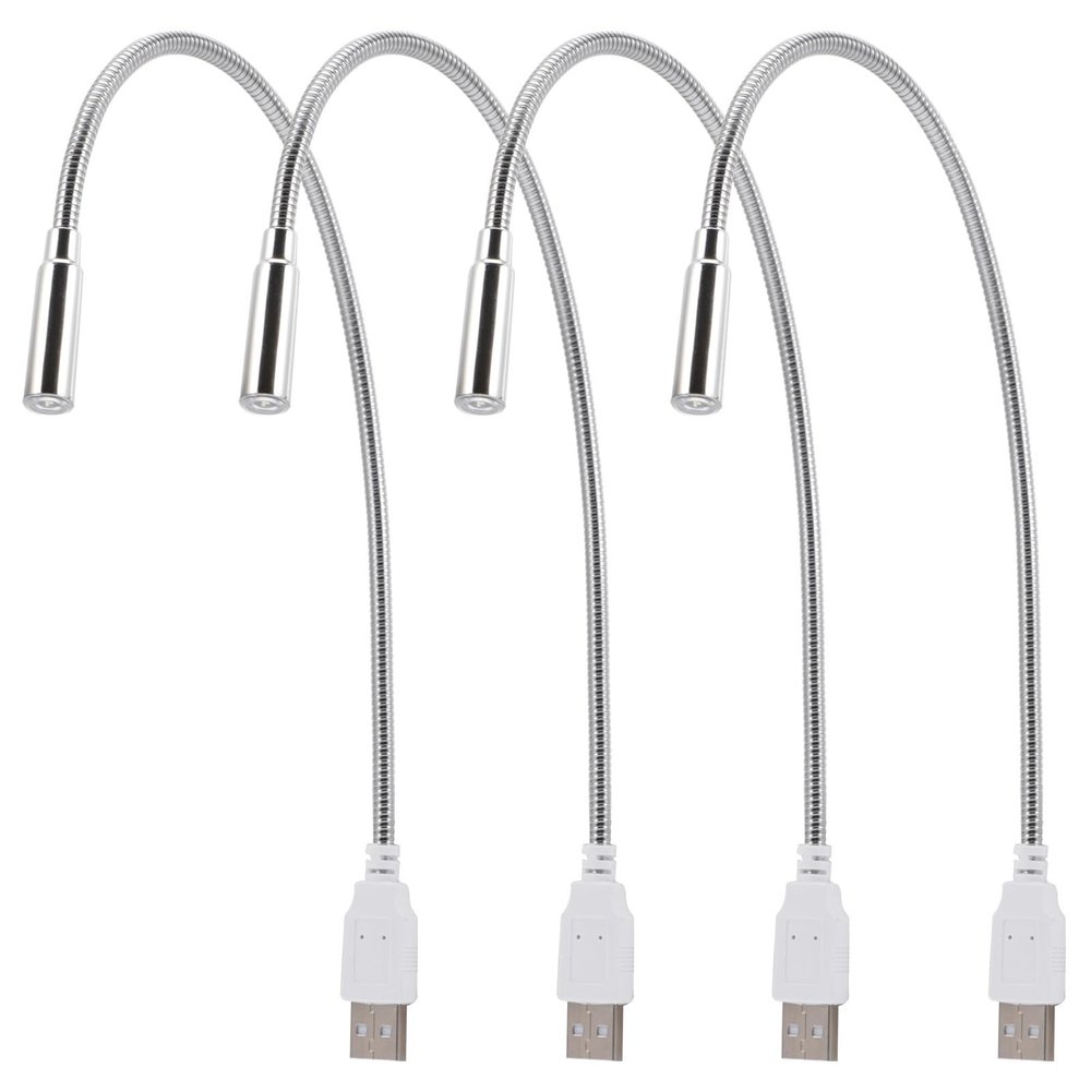 SOLUSTRE 4pcs USB Keyboard Lamp Flexible Gooseneck Eye-Care LED Computer Light Portable Night Reading Lamp for Home Office Bedside