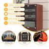 Portable Large Stereo Cabinet, Modern Audio-Video Media Stand, CD Player Stand, Particle Board, Double Glass Door Lock for Living, Recording Room-Easy To Assemble(Black,3-tier H80CM/31") view 2