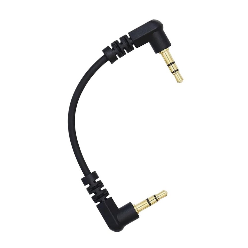 CTGFBUW 10cm 3.5mm Short Cable Male to Audio 90 Degree Two Right Angled 4 Pole(Black 3 Pole)