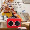CUIFATI Stereo Cassette Tape Player, Dual Channel USB Cassette to MP3 Converter, Portable Cassette Player with 3.5mm Jack, for Travel, Parties (Red) view 2