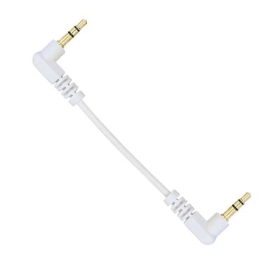 CTGFBUW 10cm 3.5mm Short Cable Male to Audio 90 Degree Two Right Angled 4 Pole(White 3 Pole)