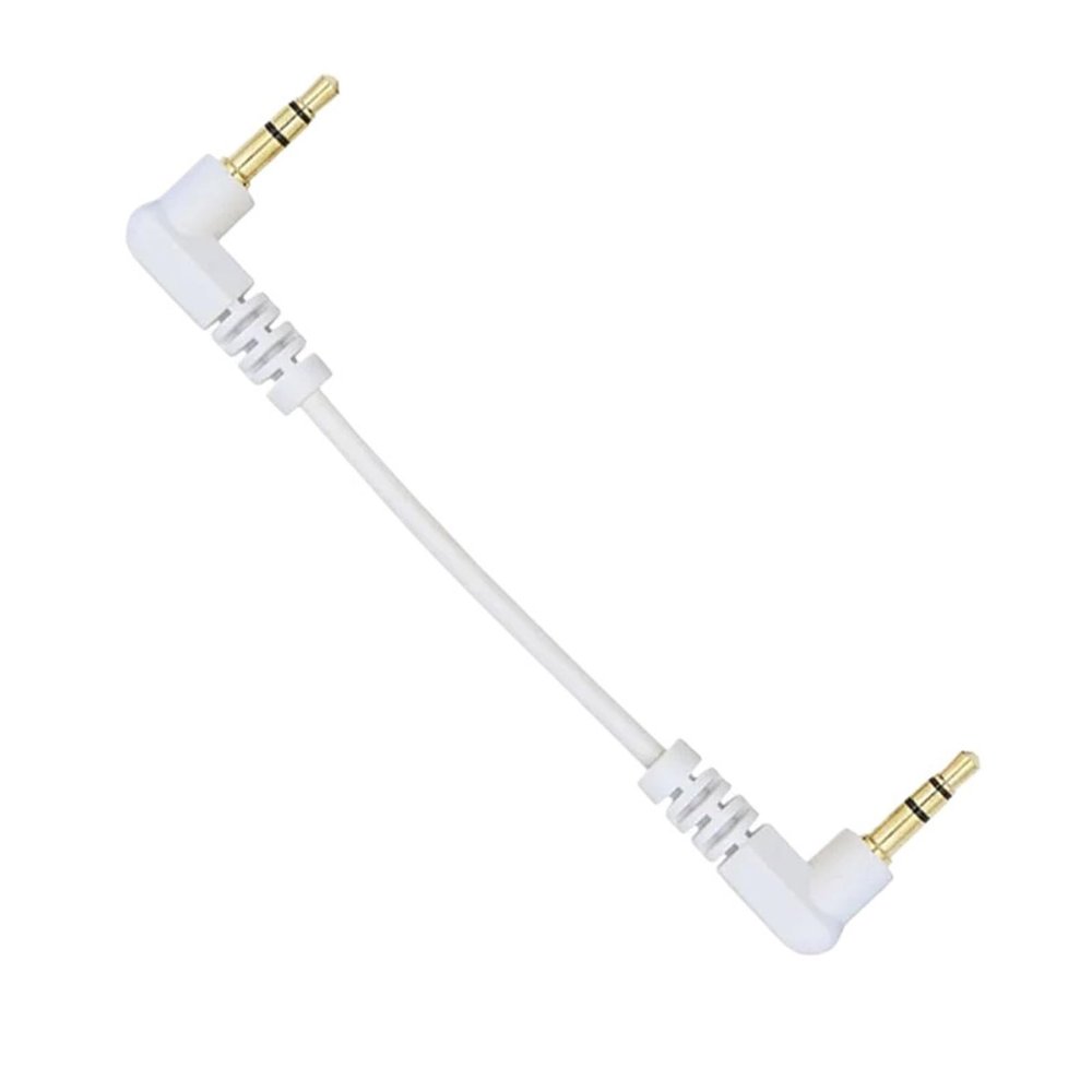 CTGFBUW 10cm 3.5mm Short Cable Male to Audio 90 Degree Two Right Angled 4 Pole(White 3 Pole)
