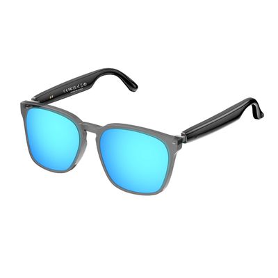 AI Smart Glasses with Chat GPT, Bluetooth Translation for 164 Languages, Photochromic Lens, Music Playback, Hands-Free Calls, UV Protection, Lightweight (Black Frame Blue Lens)