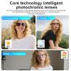 AI Smart Glasses with Chat GPT, Bluetooth Translation for 164 Languages, Photochromic Lens, Music Playback, Hands-Free Calls, UV Protection, Lightweight (Black Frame Blue Lens) view 3