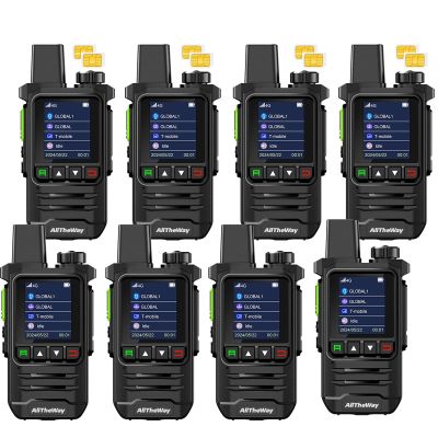 Lifetime Free Global Walkie Talkies Unlimited Range 4G PoC Radio Nationwide Handhold Long Distance PTT Two Way Radio Portable Radios with Flashlight for Family and Work Teams(8 Pack with SIM)