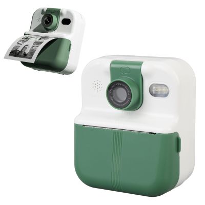 Oreilet Kids Camera Instant Print, 1080P Digital Camera Instant Print with 2.4" Screen & 3 Rolls Paper & MP3 Player & Games, Christmas Birthday Toys Gifts for Girls Boys Age 3-12 (Green)